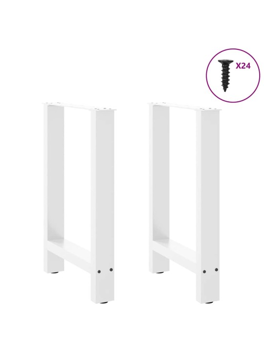 Nohy k jídelnímu stolu bílé 2 ks 60 x (72-73) cm ocelové