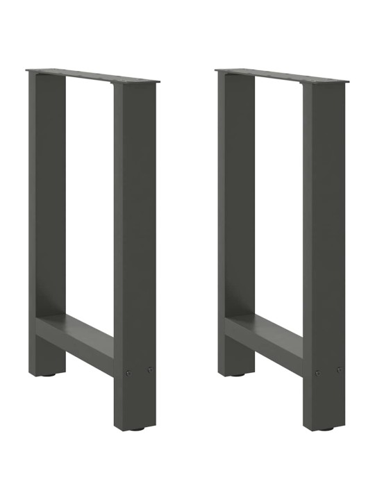Nohy k jídelnímu stolu antracitové 2 ks 60 x (72-73) cm ocelové
