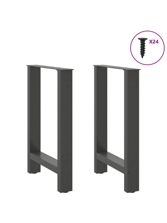 Nohy k jídelnímu stolu antracitové 2 ks 60 x (72-73) cm ocelové