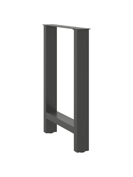 Nohy k jídelnímu stolu antracitové 2 ks 60 x (72-73) cm ocelové