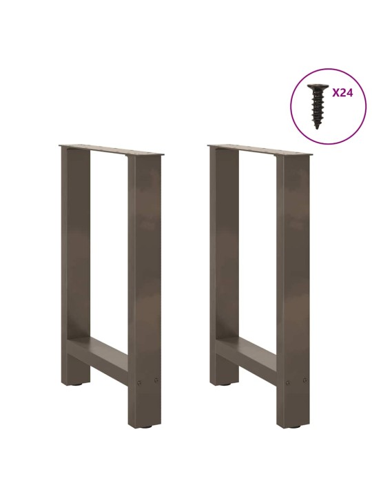 Nohy k jídelnímu stolu z přírodní oceli 2 ks 60 x (72-73) cm ocel