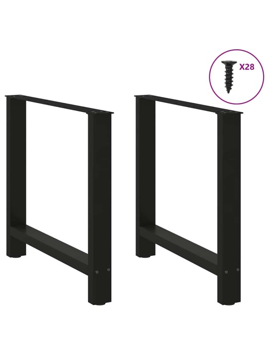 Nohy k jídelnímu stolu černé 2 ks 70 x (72-73) cm ocelové