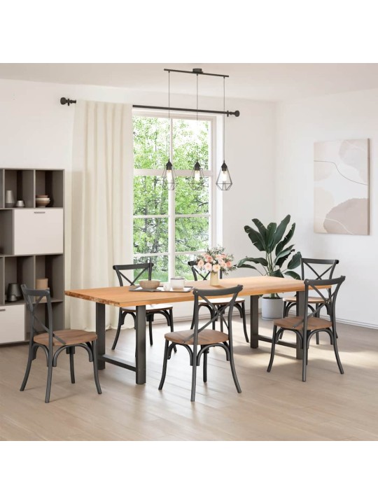 Nohy k jídelnímu stolu antracitové 2 ks 70 x (72-73) cm ocelové