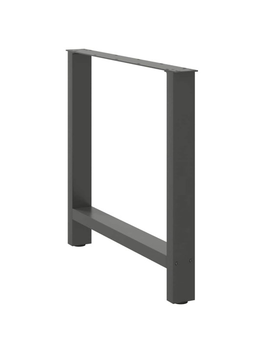 Nohy k jídelnímu stolu antracitové 2 ks 70 x (72-73) cm ocelové