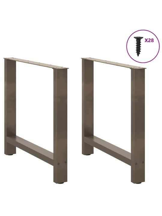 Nohy k jídelnímu stolu z přírodní oceli 2 ks 70 x (72-73) cm ocel
