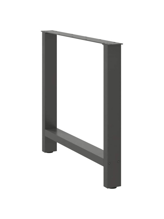 Nohy k jídelnímu stolu antracitové 2 ks 80 x (72-73) cm ocelové
