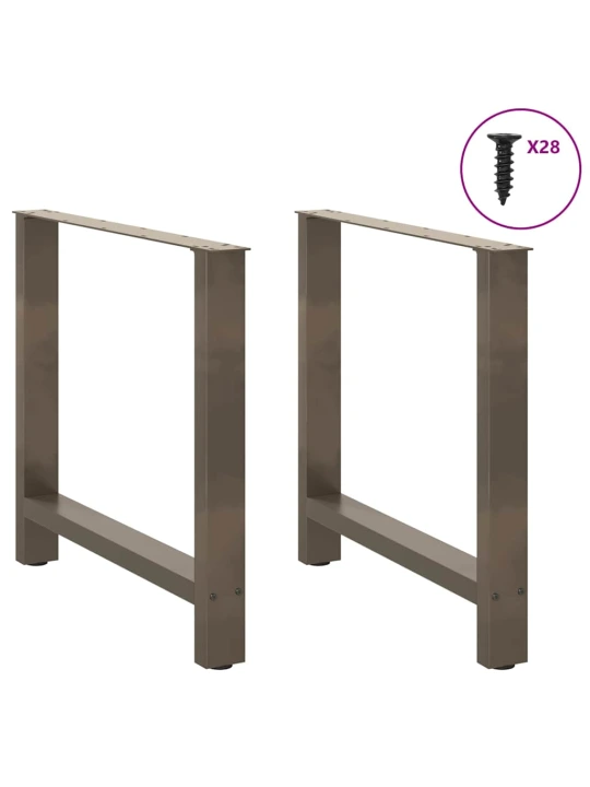 Nohy k jídelnímu stolu z přírodní oceli 2 ks 80 x (72-73) cm ocel
