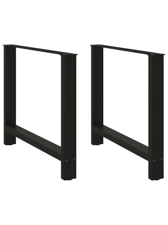 Nohy k jídelnímu stolu černé 2 ks 90 x (72-73) cm ocelové