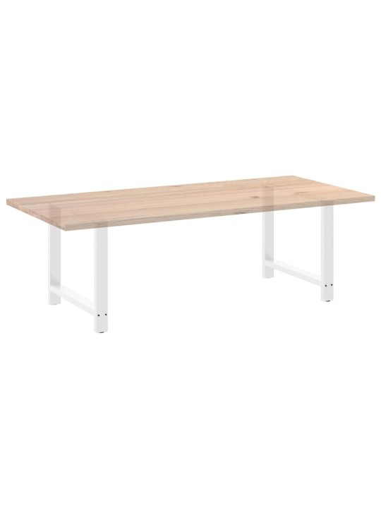 Nohy k jídelnímu stolu bílé 2 ks 90 x (72-73) cm ocelové
