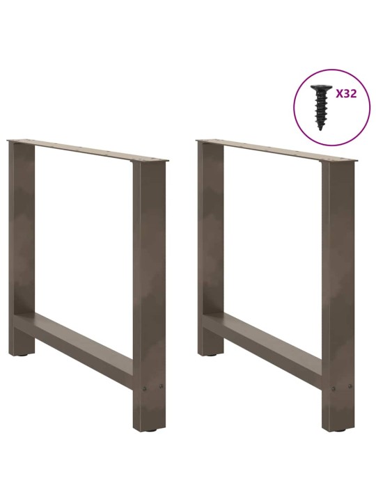Nohy k jídelnímu stolu z přírodní oceli 2 ks 90 x (72-73) cm ocel