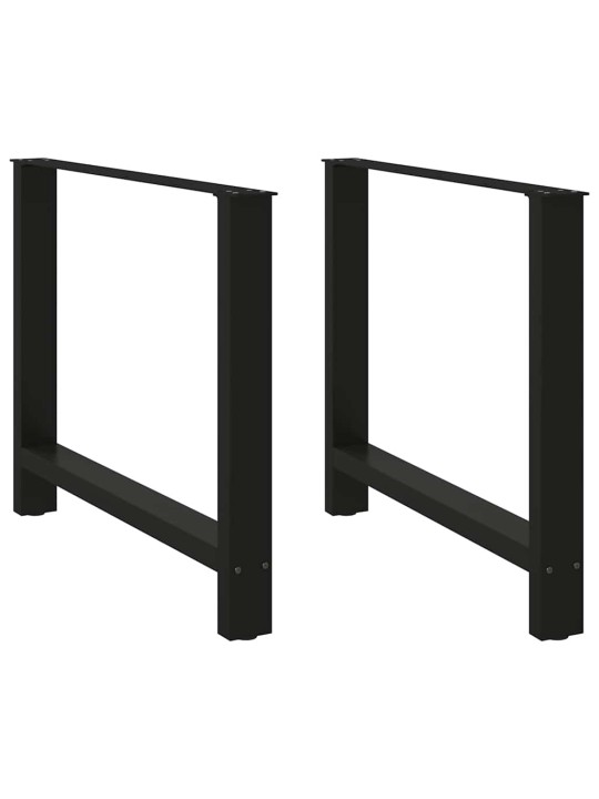 Nohy k jídelnímu stolu černé 2 ks 100 x (72-73) cm ocelové