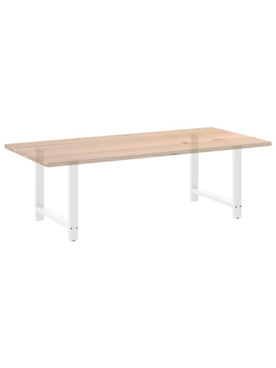 Nohy k jídelnímu stolu bílé 2 ks 100 x (72-73) cm ocelové