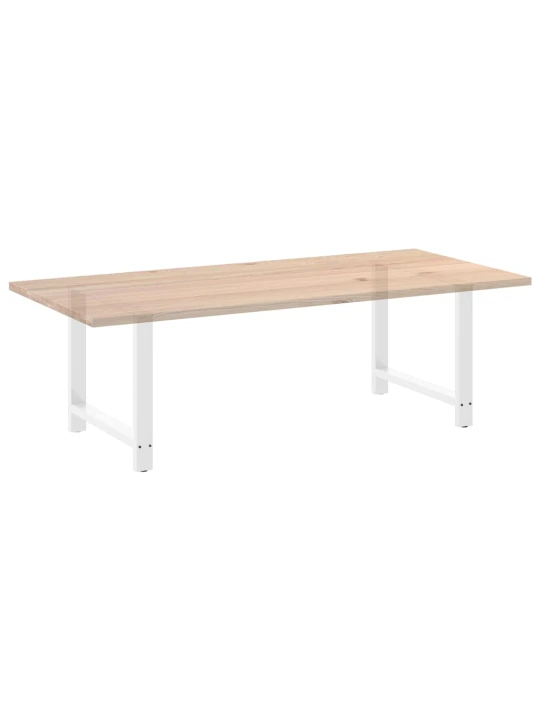 Nohy k jídelnímu stolu bílé 2 ks 100 x (72-73) cm ocelové