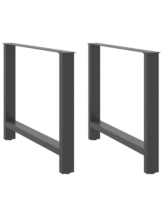 Nohy k jídelnímu stolu antracitové 2 ks 100 x (72-73) cm ocelové