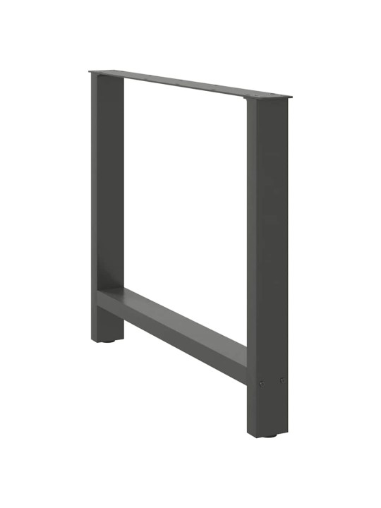 Nohy k jídelnímu stolu antracitové 2 ks 100 x (72-73) cm ocelové