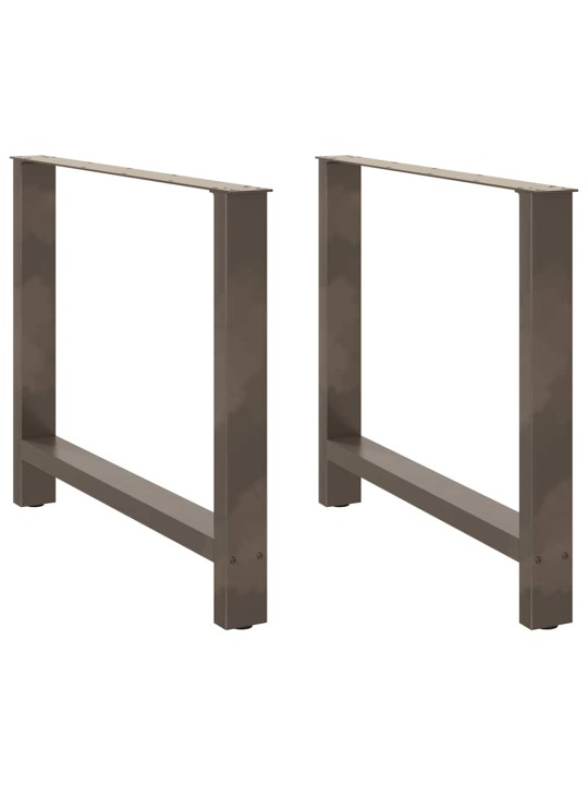 Nohy k jídelnímu stolu z přírodní oceli 2 ks 100 x (72-73) cm ocel