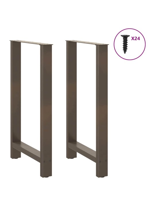 Nohy barového stolu z přírodní oceli 2 ks 60 x (100-101) cm ocel