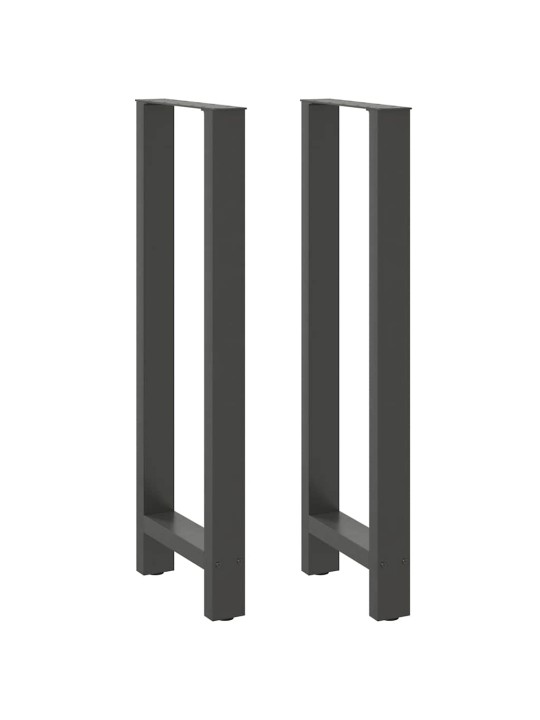 Nohy k barovému stolu antracitové 2 ks 40 x (110-111) cm ocelové