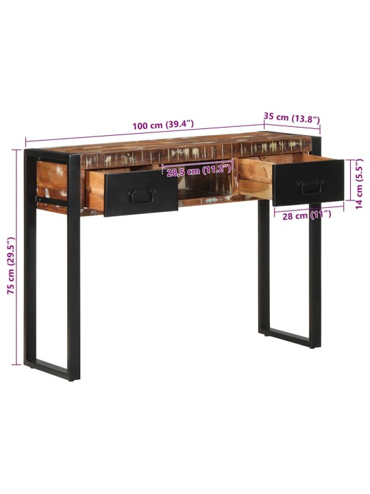 Konzolový stolek vícebarevné 100x35x75 cm recyklované dřevo