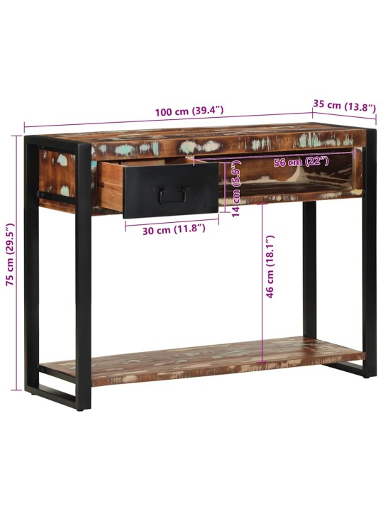 Konzolový stolek vícebarevné 100x35x75 cm recyklované dřevo