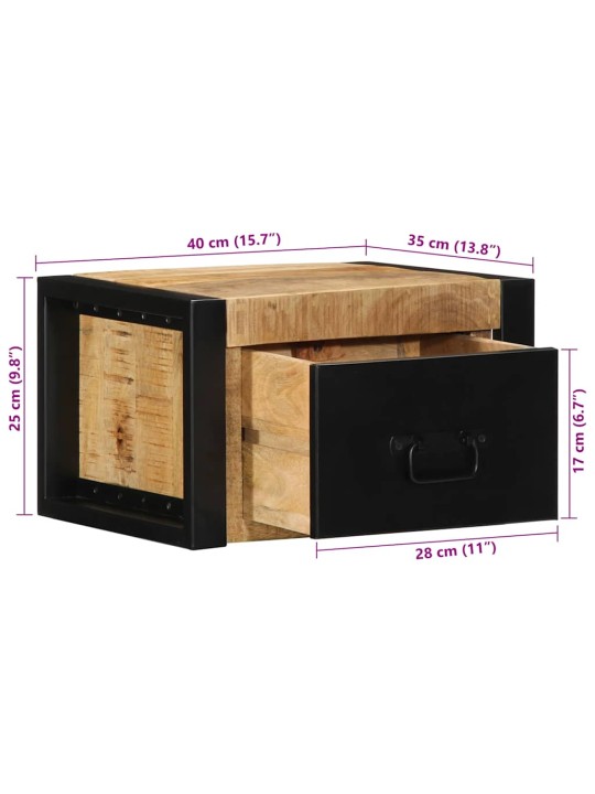 Noční stolky 2 ks 40x35x25 cm hrubý mangovník