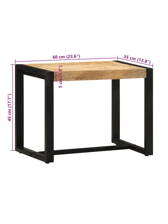 Lavice 60x35x45 cm masivní surové dřevo mango