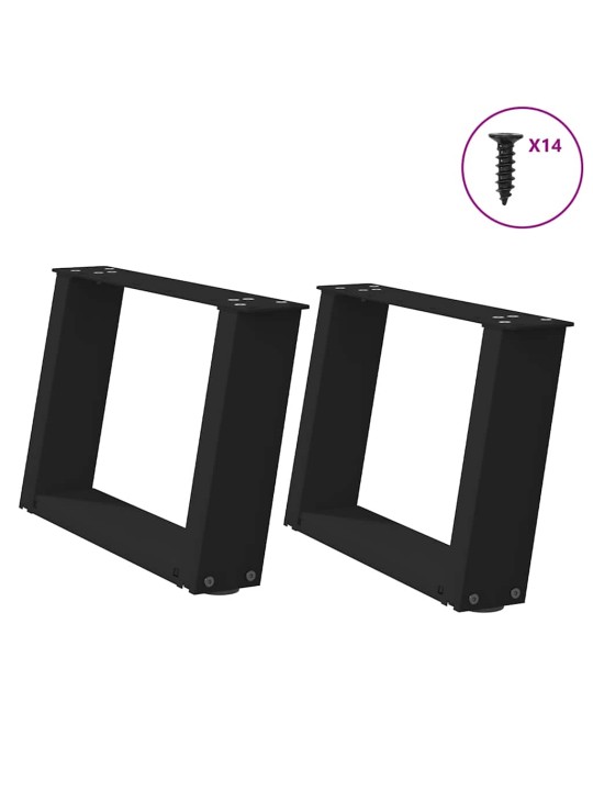 Nohy konferenčního stolku ve tvaru u, 2 ks, černé, 40 x (30-31) cm, ocel