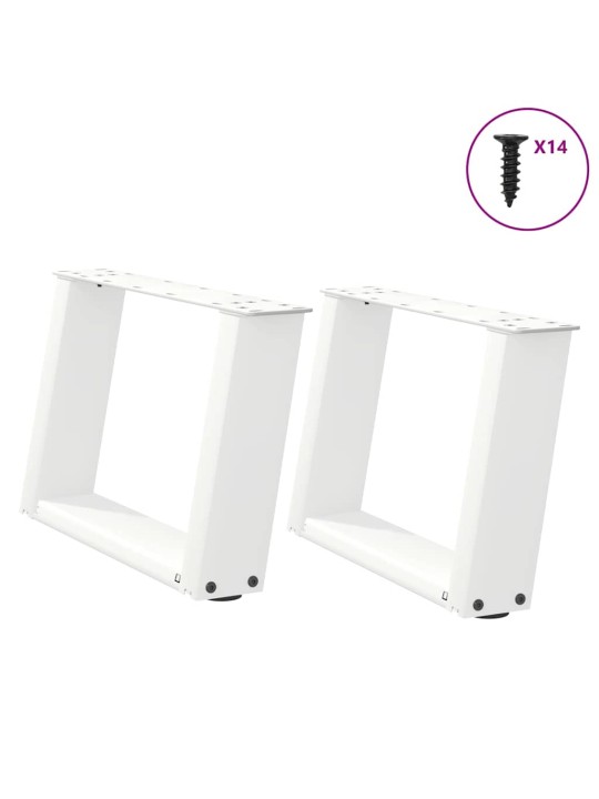 Nohy konferenčního stolku ve tvaru u, 2 ks, bílé, 40 x (30-31) cm, ocel