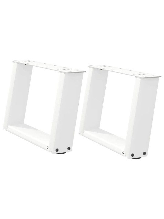 Nohy konferenčního stolku ve tvaru u, 2 ks, bílé, 40 x (30-31) cm, ocel