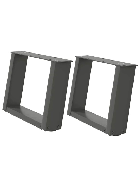 Nohy konferenčního stolku ve tvaru u 2 ks antracitové 40 x (30-31) cm ocelové