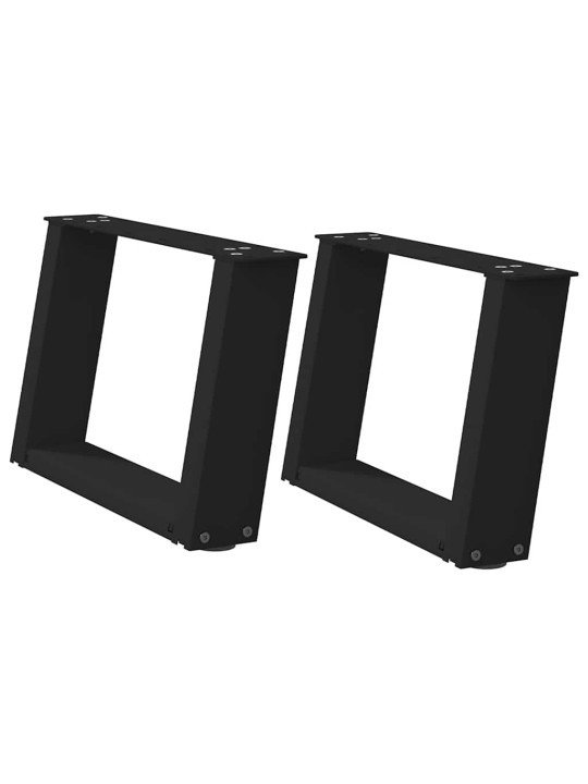 Nohy konferenčního stolku ve tvaru u, 2 ks, černé, 50 x (30-31) cm, ocel