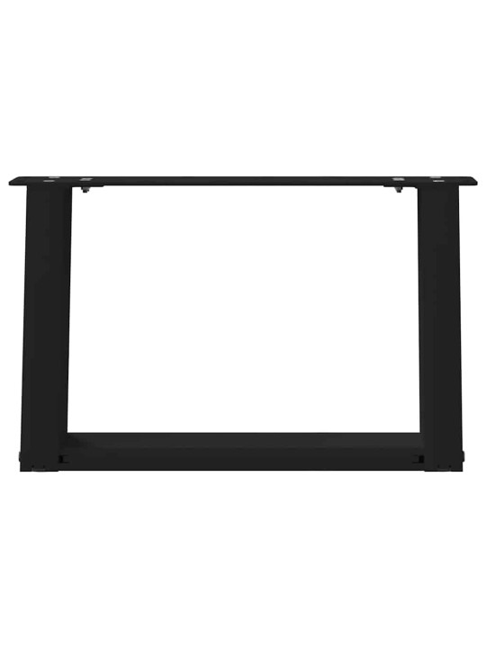 Nohy konferenčního stolku ve tvaru u, 2 ks, černé, 50 x (30-31) cm, ocel