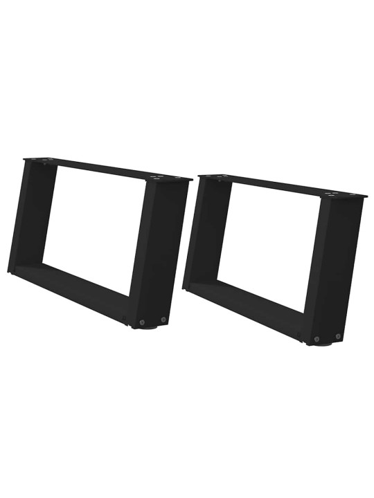 Nohy konferenčního stolku ve tvaru u, 2 ks, černé, 60 x (30-31) cm, ocel