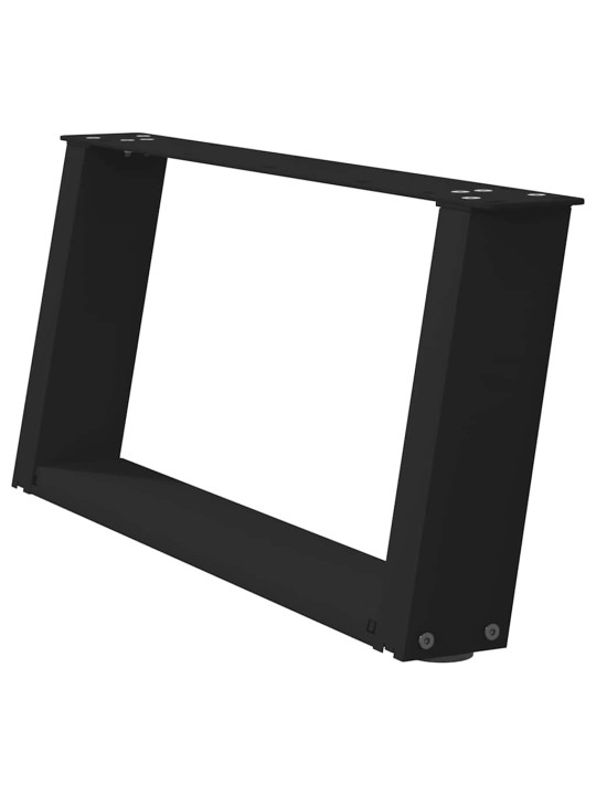 Nohy konferenčního stolku ve tvaru u, 2 ks, černé, 60 x (30-31) cm, ocel