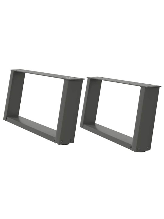 Nohy konferenčního stolku ve tvaru u 2 ks antracitové 60 x (30-31) cm ocelové