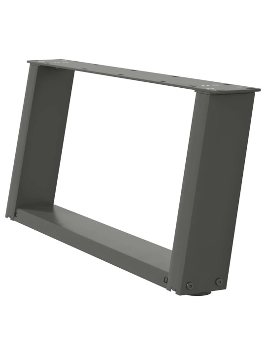 Nohy konferenčního stolku ve tvaru u 2 ks antracitové 60 x (30-31) cm ocelové