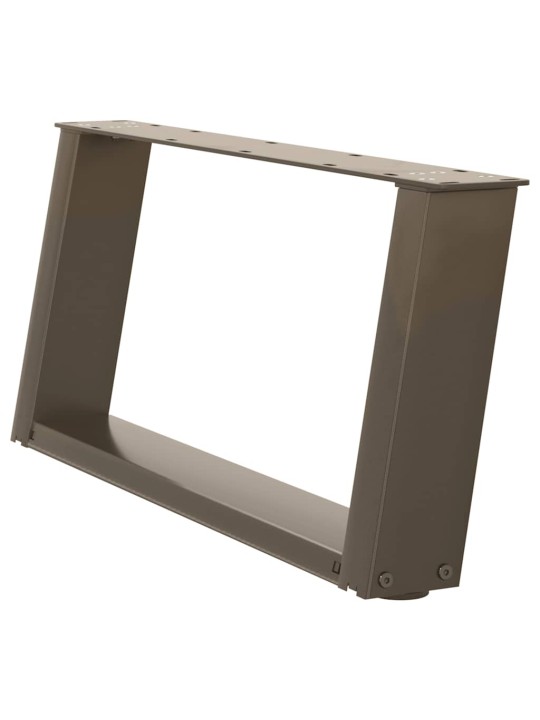 Nohy konferenčního stolku ve tvaru u, 2 ks, přírodní ocel, 60 x (30-31) cm, ocel