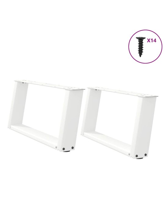 Nohy konferenčního stolku ve tvaru u, 2 ks, bílé, 70 x (30-31) cm, ocel