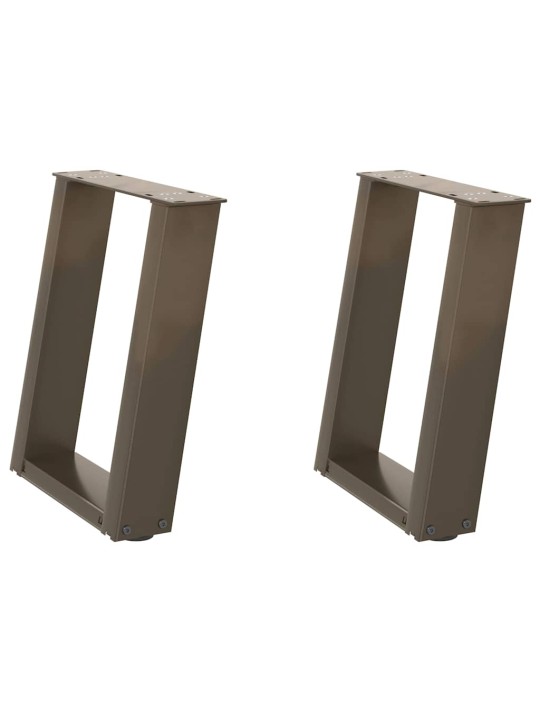 Nohy konferenčního stolku ve tvaru u, 2 ks, přírodní ocel, 28 x (42-43) cm, ocel