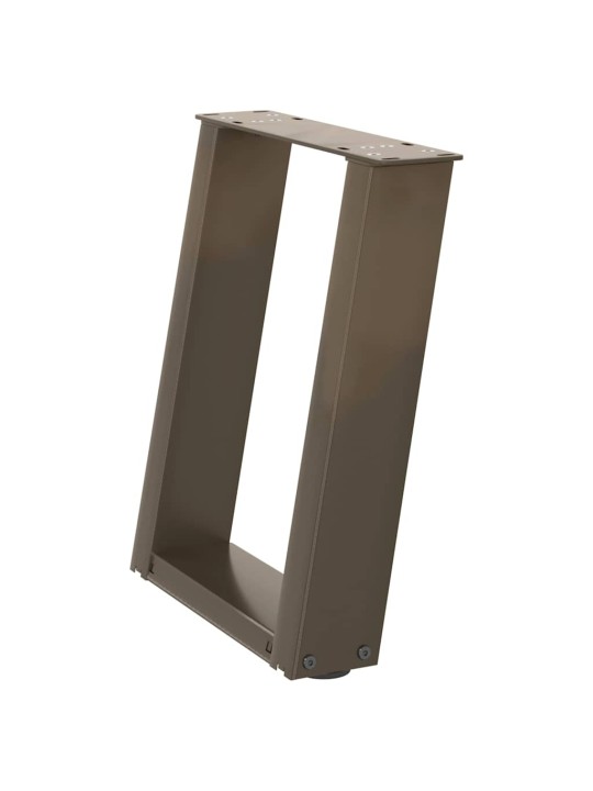 Nohy konferenčního stolku ve tvaru u, 2 ks, přírodní ocel, 28 x (42-43) cm, ocel
