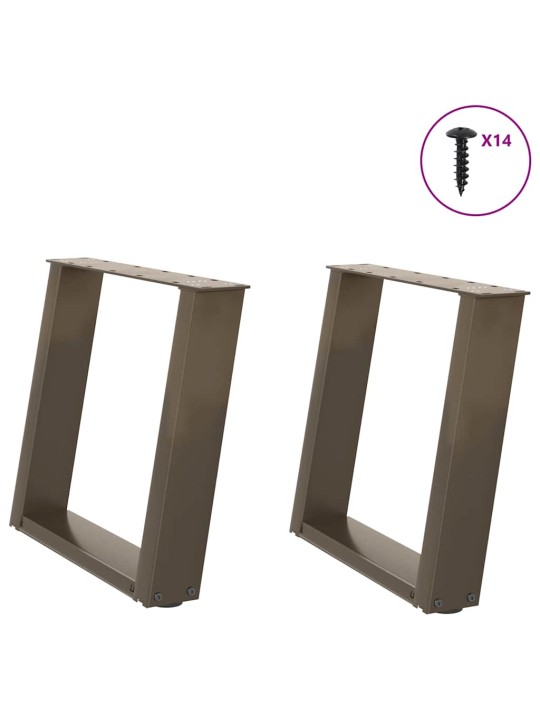Nohy konferenčního stolku ve tvaru u, 2 ks, přírodní ocel, 50 x (42-43) cm, ocel