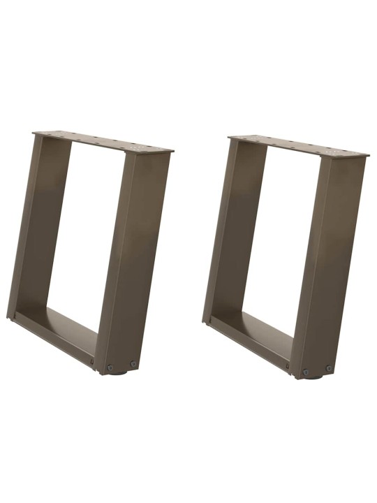 Nohy konferenčního stolku ve tvaru u, 2 ks, přírodní ocel, 50 x (42-43) cm, ocel