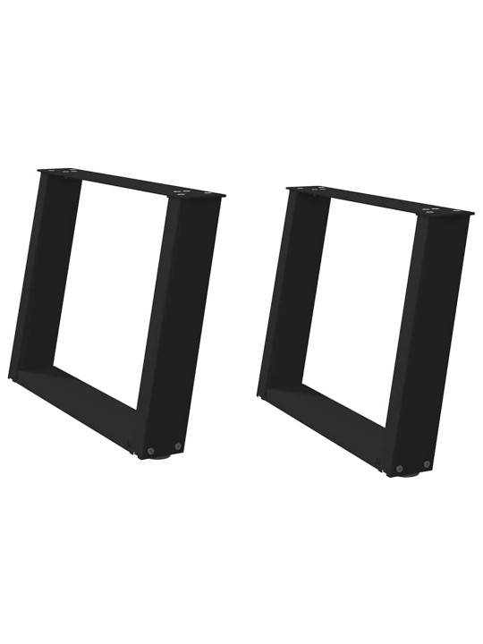 Nohy konferenčního stolku ve tvaru u, 2 ks, černé, 60 x (42-43) cm, ocel