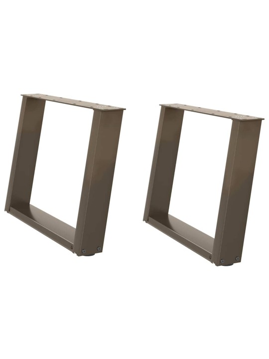 Nohy konferenčního stolku ve tvaru u, 2 ks, přírodní ocel, 60 x (42-43) cm, ocel