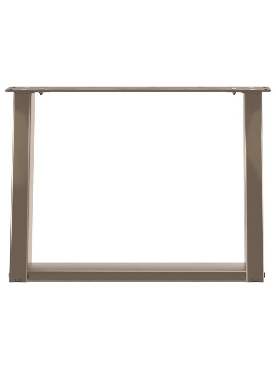 Nohy konferenčního stolku ve tvaru u, 2 ks, přírodní ocel, 60 x (42-43) cm, ocel