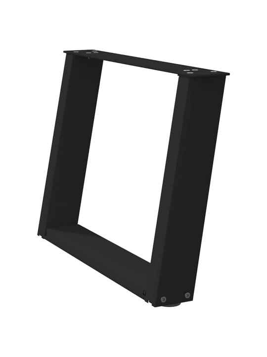 Nohy konferenčního stolku ve tvaru u, 2 ks, černé, 70 x (42-43) cm, ocel