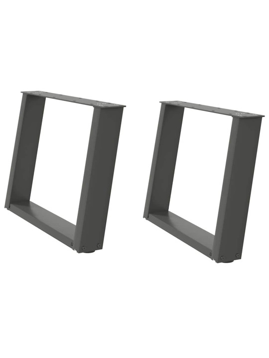 Nohy konferenčního stolku ve tvaru u 2 ks antracitové 70 x (42-43) cm ocelové