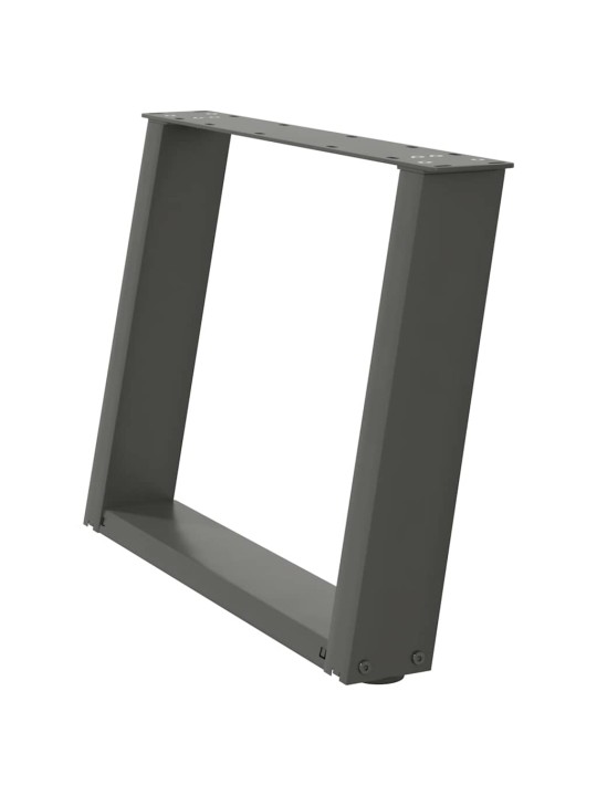 Nohy konferenčního stolku ve tvaru u 2 ks antracitové 70 x (42-43) cm ocelové