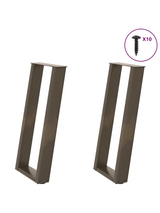 Nohy konzolového stolku ve tvaru u, 2 ks, přírodní ocel, 28 x (72-73) cm, ocel