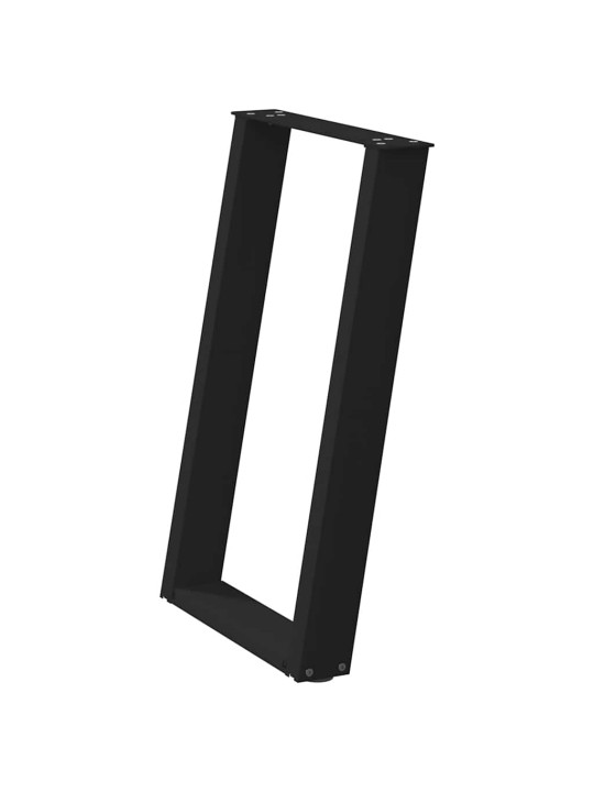Nohy k jídelnímu stolu ve tvaru u, 2 ks, černé, 50 x (72-73) cm, ocel